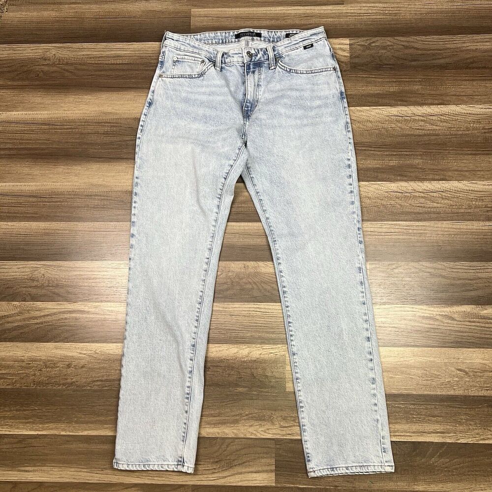 Mavi Jeans Mens 32x32 Blue Marcus Slim Straight Mid Rise Light Wash Denim